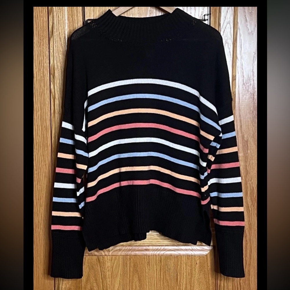 Joie Sweater Women’s Medium Knit Striped Casual Comfort Preppy Classic Trendy